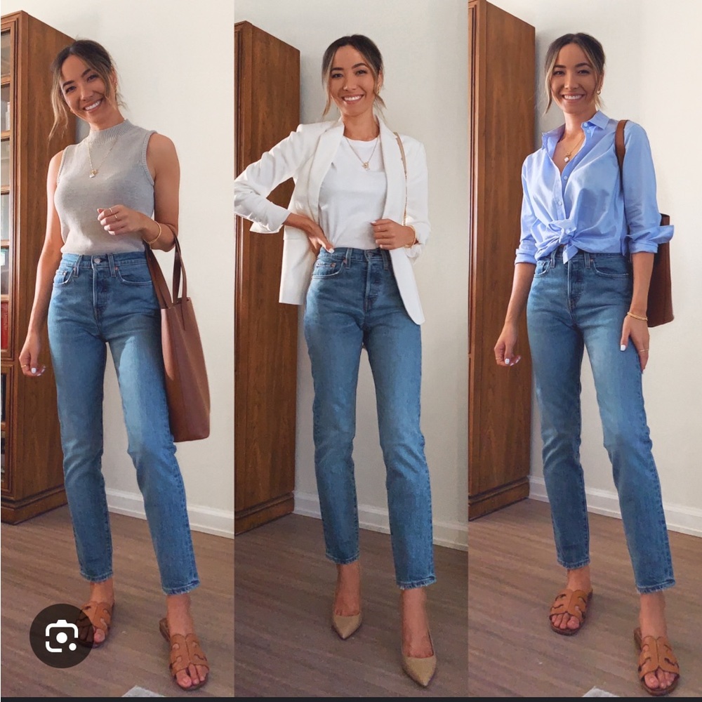 Classic High-Rise Straight Leg Jeans - Blue